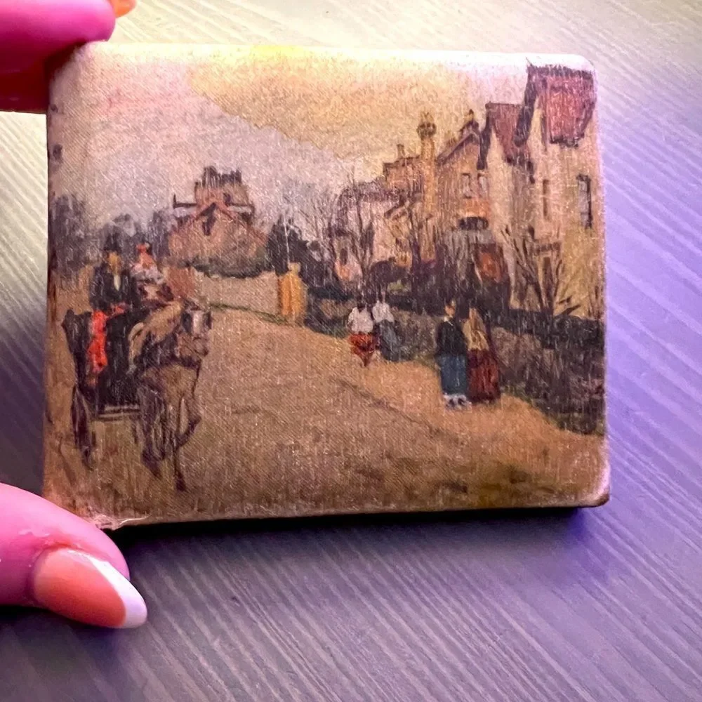 Reallly cool vintage wallet silk front made in Italy